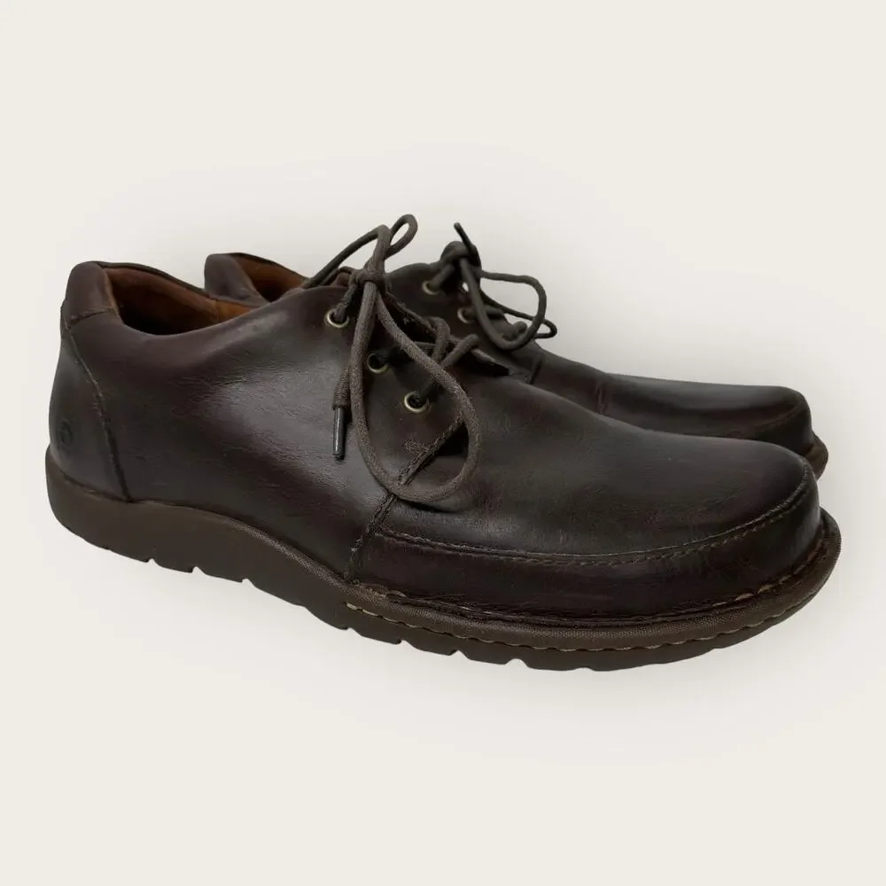 Born Mens size 9 Nigel 3-Eye Leather Brown Lace Up Oxfords Shoes H65606 Comfort
